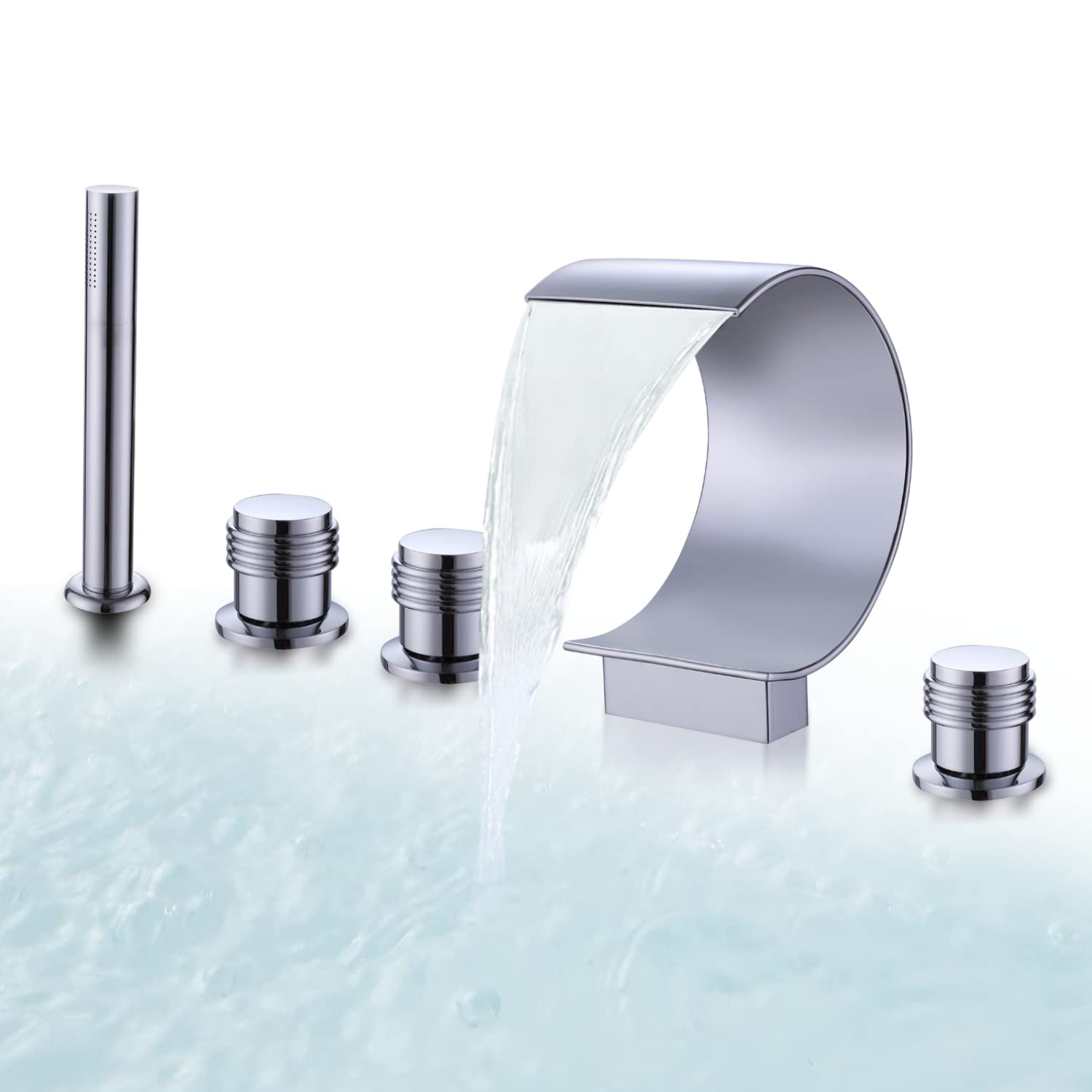 AZOS Waterfall Bathtub Faucet Set with Hand Shower
